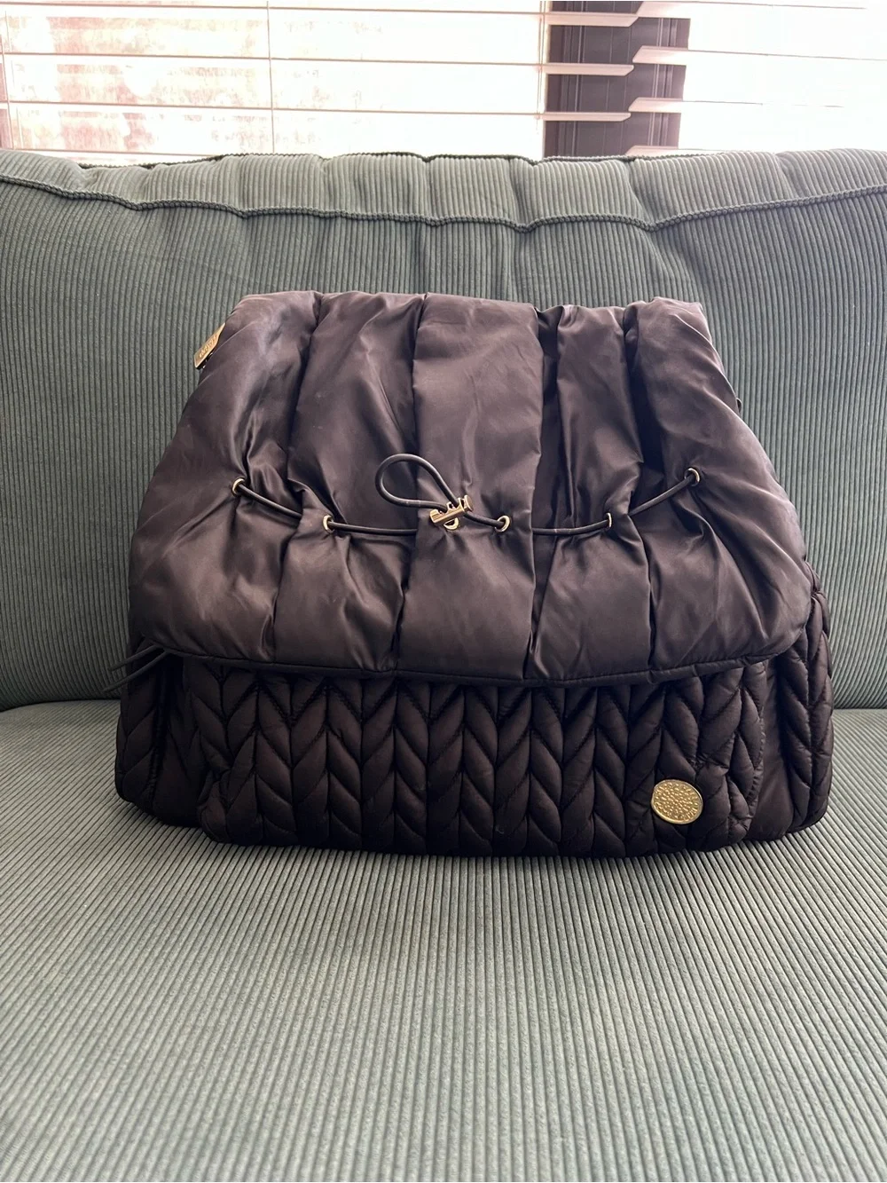 Happ Levy Puffer Backpack Daiperbag - Black